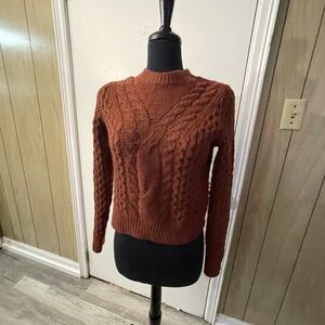 Cable Knit Brown Sweater